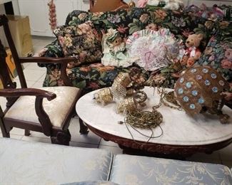 a floral couch