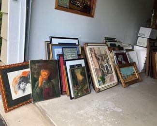 Lots of unique art, Original oil paintings, vintage posters & lithos & prints