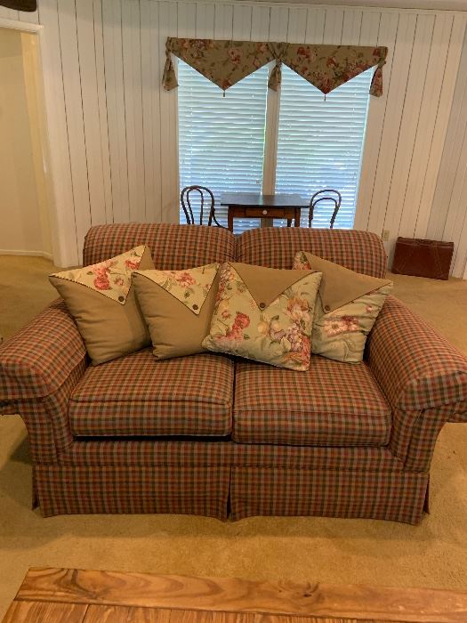 Country plaid love seat 