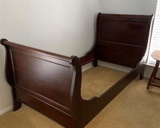 Cherry solid wood classic sleigh bed- twin