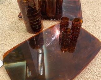 HJ Stotter Tortoise Amber MCM Lucite set