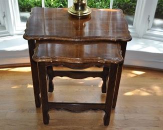 ETHAN ALLEN COUNTRY FRENCH COLLECTION NESTING TABLES, 24.5"W X 17"D X 24"H. OUR PRICE $395.00