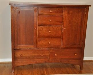 ETHAN ALLEN NEW IMPRESSIONS TWO DOOR AND 6 DRAWER CHEST, 56"W X 18"D X 49.5'H. OUR PRICE $995.00