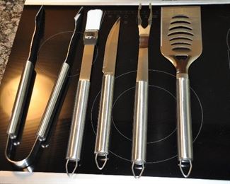 FANTASTIC NEW 5 PIECE BBQ TOOL SET. OUR PRICE $48.00