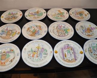 12 PIECE SET OF 6" FONDERVILLE YE OLDE ENGLISH CUSTOMS. OUR PRICE $125.00  