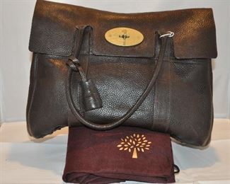BROWN PEBBLED LEATHER MULBERRY "BAYSWATER" TOTE IN EXCELLENT CONDITION (INCLUDES DUST BAG), 12"H X 14"W  X 5.5"D. OUR PRICE $395.00
