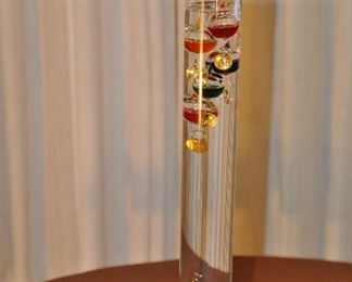 GREAT 17" GALILEO BLOWN GLASS CYLINDER THERMOMETER MADE IN GERMANY. OUR PRICE $35.00