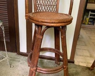 Bamboo Swivel Bar Stools