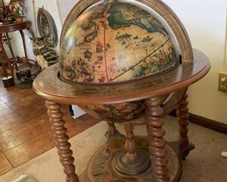Latin Enscripted Wood Globe