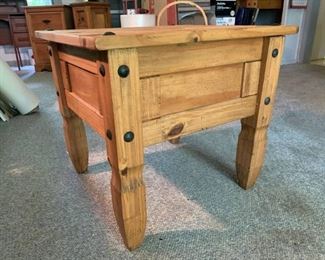 Mexican Rustic Wood Side Table