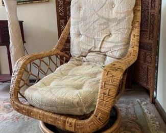 Rattan Swivel Rocker Chair
