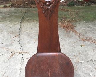 Victorian Era Hand  Carved Oak, Screaming, Time Out Chair