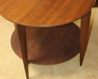 $150. Walnut tiered round table.