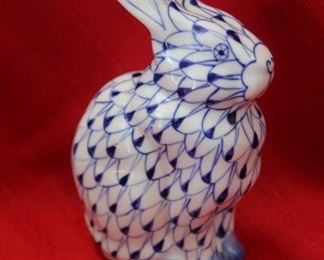 $5. hand painted rabbit. 5.5 inches tall.