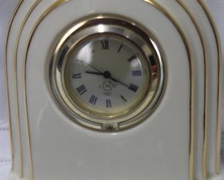 $8. Lenox clock, 3.5 inches high.