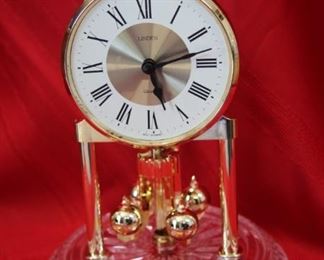 $20. Lead crystal domed clock by Linden.