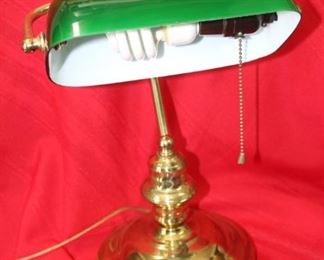 50% OFF, NOW $10.                                                                      
$20. Glass and brass desk lamp.