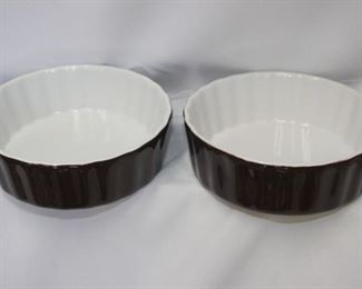 50% OFF, NOW $3                                                                               $6 pr. Two fluted edged ovenware dishes. Single serving size.