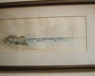 $75. Watercolor seascape by W G Starkey.