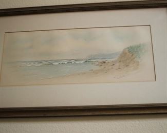 $75. Watercolor seascape by W G Starkey.