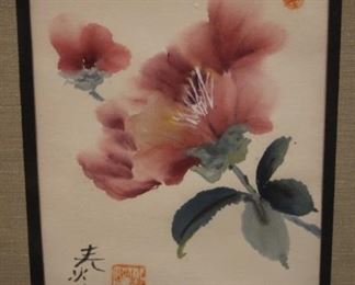 50% OFF, NOW $25.                                                                      $50. Chinese brush painting of flowers.