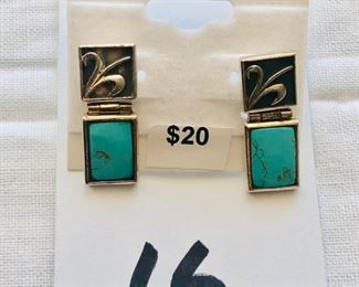 Sterling/turquoise earrings - $20.00
