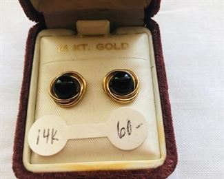 14k onyx earrings - $60.00