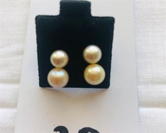 14k double pearl earrings.  1.8 grams - $60.00