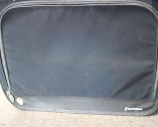 $75. Set of three vintage soft top zippered suitcase made by Grasshopper.
