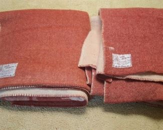 $75 each. Two reversible, vintage "Tulip" 77x82, wool blankets made by Orr Health, Piqua, Ohio.