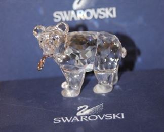 $35. Swarovski, grizzly bear with salmon. #7837 retired.