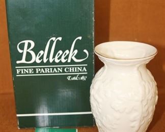 $15. Belleek vase  "Oak", 5 inches tall. 8th mark.