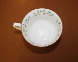 $65. Royal Tara, 16 piece tea set, cups, saucers, tea plate and cake plate, cream and sugar and harp ornament. 