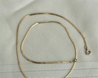 #32.  15" 14k yellow gold chain necklace.  2.1 grams.  $85.00
