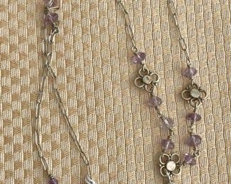#38.  Sterling/amethyst necklace.  17" long   $22.00