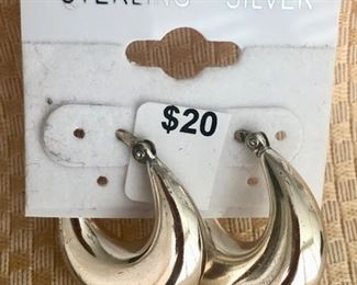 #40.   Sterling hoop earrings.  $20.00