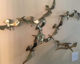 BIJAN BIRD IN FLIGHT BRASS SCUPTURE - 27”x 47”