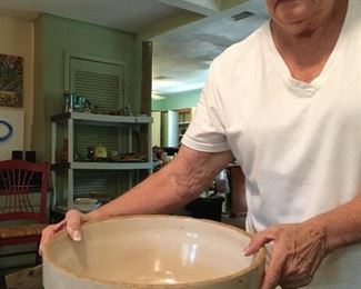 Large vintage crock mixing bowl
