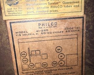 1940s Philco radio original label