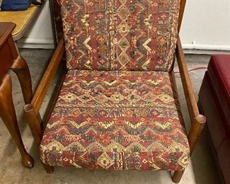 Awesome cedar framed large upholstered chair, California chic