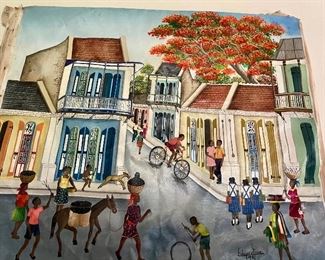 Colorful and charming canvas art from Haiti