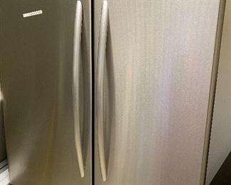 Kitchen-aid stainless Fridge  with bottom freezer  French Doors very clean and nice ,8 years old. 