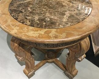 Crackle table w/ brown marble top