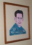 Howard Finster self portrait. Signed, numbered and framed.