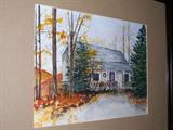 Watercolor of cabin painted by Trammel