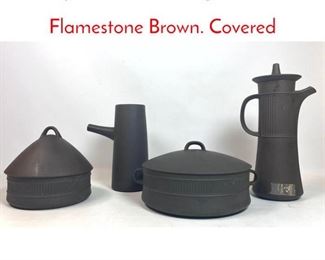 Lot 4 4pcs DANSK Designs Tableware. Flamestone Brown. Covered