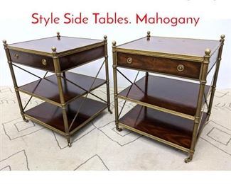 Lot 6 Pair Maitland Smith Regency Style Side Tables. Mahogany