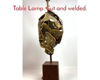 Lot 16 TOM GREENE Style Sculptural Table Lamp. Cut and welded.