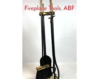 Lot 20 Modernist Brass and Black Fireplace Tools. ABF