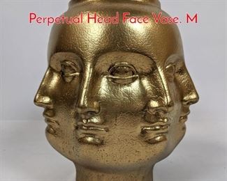 Lot 25 Gold Fornasetti Adler style Perpetual Head Face Vase. M